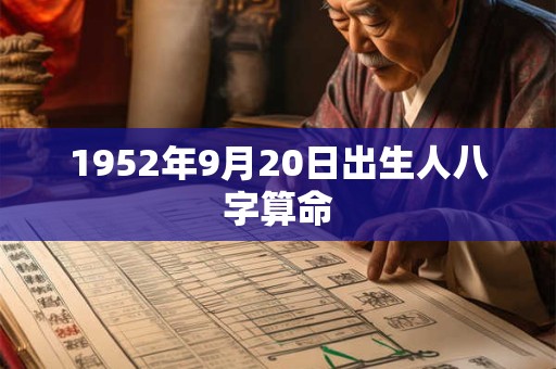 1952年9月20日出生人八字算命