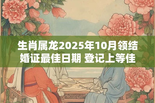 生肖属龙2025年10月领结婚证最佳日期 登记上等佳日