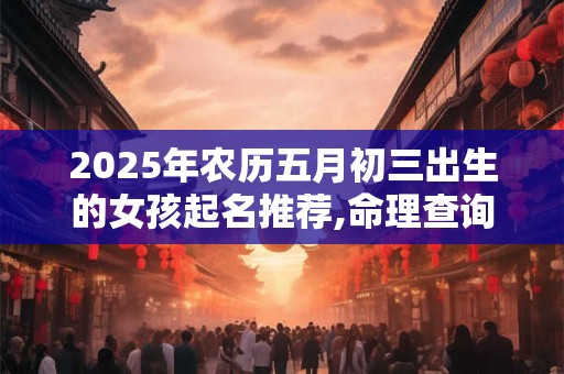 2026年农历五月初三出生的女孩起名推荐,命理查询