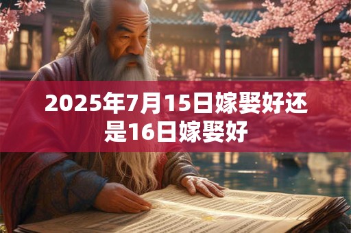 2025年7月15日嫁娶好还是16日嫁娶好