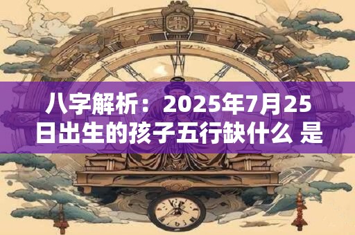 八字解析：2025年7月25日出生的孩子五行缺什么 是什么命