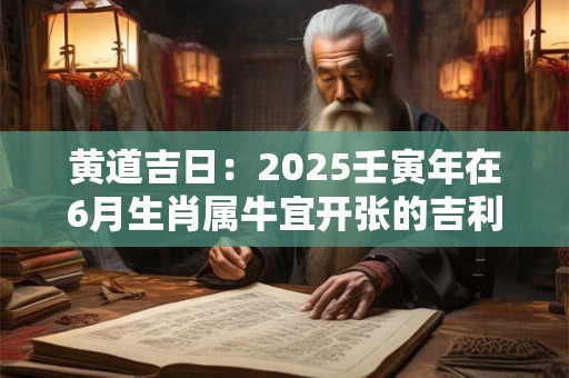 黄道吉日：2025壬寅年在6月生肖属牛宜开张的吉利日子