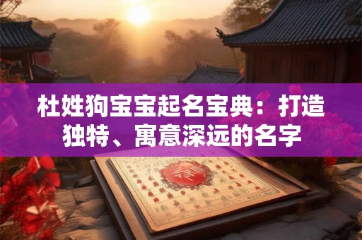 杜姓狗宝宝起名宝典：打造独特、寓意深远的名字