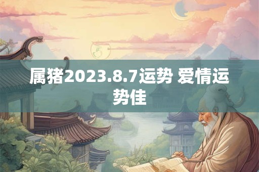 属猪2023.8.7运势 爱情运势佳
