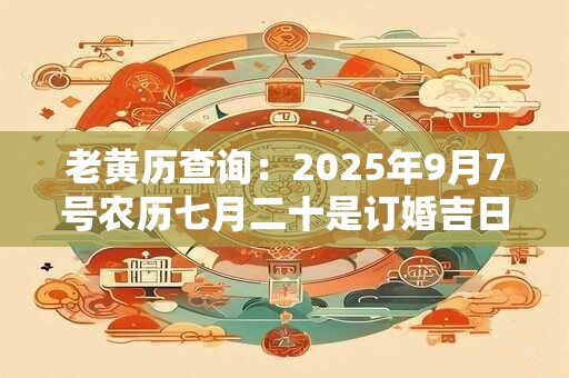 老黄历查询：2025年9月7号农历七月二十是订婚吉日吗