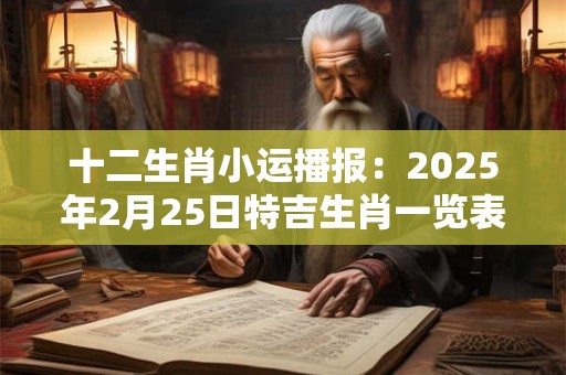十二生肖小运播报：2025年2月25日特吉生肖一览表