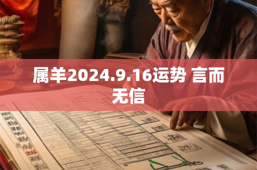 属羊2024.9.16运势 言而无信