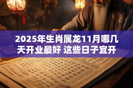2025年生肖属龙11月哪几天开业最好 这些日子宜开业开张