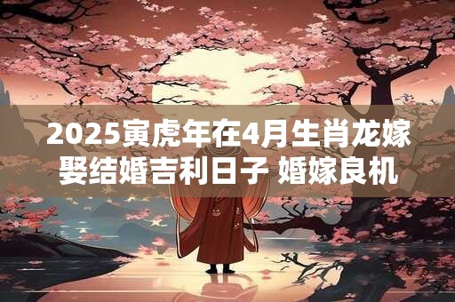 2025寅虎年在4月生肖龙嫁娶结婚吉利日子 婚嫁良机
