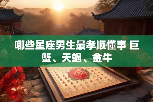 哪些星座男生最孝顺懂事 巨蟹、天蝎、金牛
