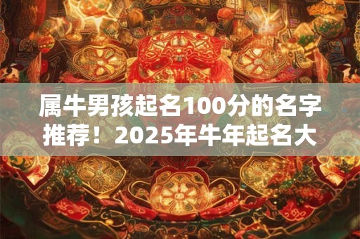 属牛男孩起名100分的名字推荐！2025年牛年起名大全
