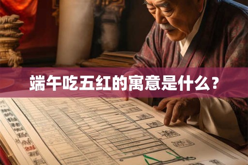 端午吃五红的寓意是什么？