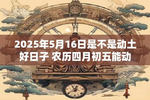 2025年5月16日是不是动土好日子 农历四月初五能动土吗