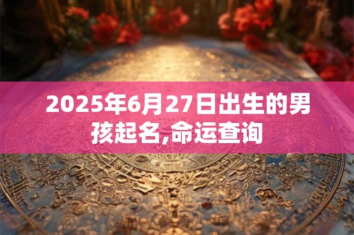 2025年6月27日出生的男孩起名,命运查询