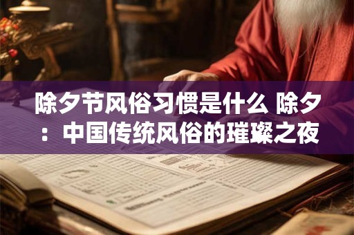 除夕节风俗习惯是什么 除夕：中国传统风俗的璀璨之夜