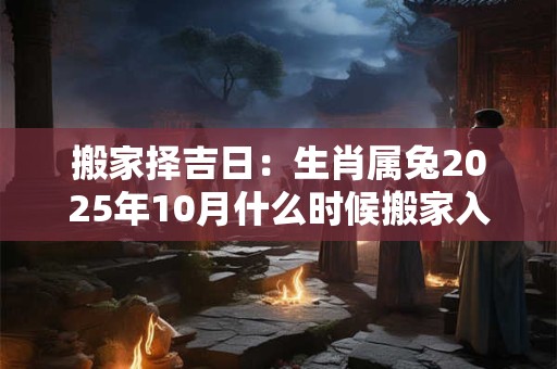 搬家择吉日：生肖属兔2025年10月什么时候搬家入宅好