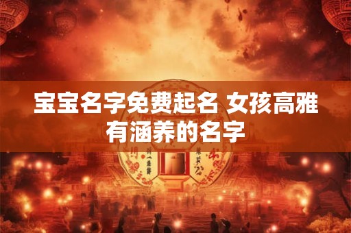 宝宝名字免费起名 女孩高雅有涵养的名字