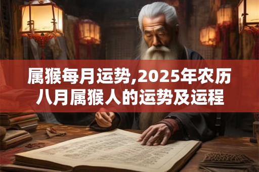 属猴每月运势,2025年农历八月属猴人的运势及运程