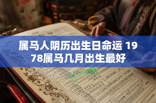 属马人阴历出生日命运 1978属马几月出生最好