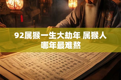 92属猴一生大劫年 属猴人哪年最难熬