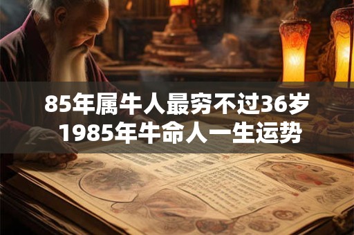 85年属牛人最穷不过36岁 1985年牛命人一生运势
