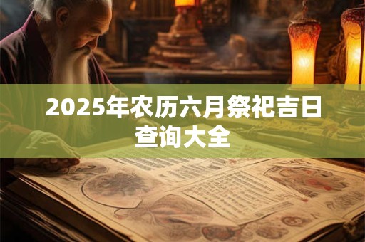 2025年农历六月祭祀吉日查询大全