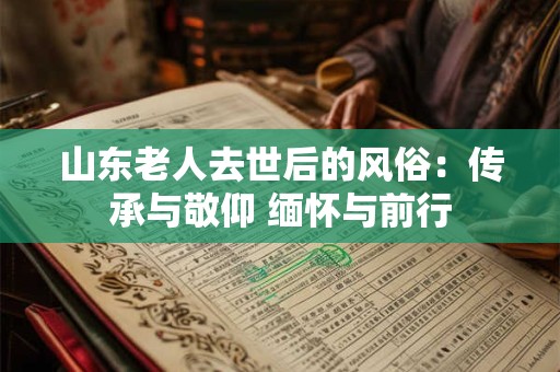山东老人去世后的风俗：传承与敬仰 缅怀与前行