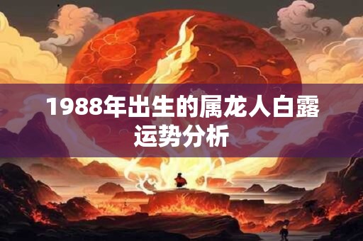 1988年出生的属龙人白露运势分析
