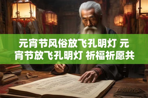 元宵节风俗放飞孔明灯 元宵节放飞孔明灯 祈福祈愿共团圆
