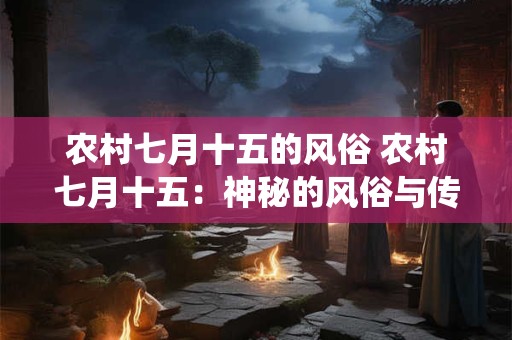 农村七月十五的风俗 农村七月十五：神秘的风俗与传统