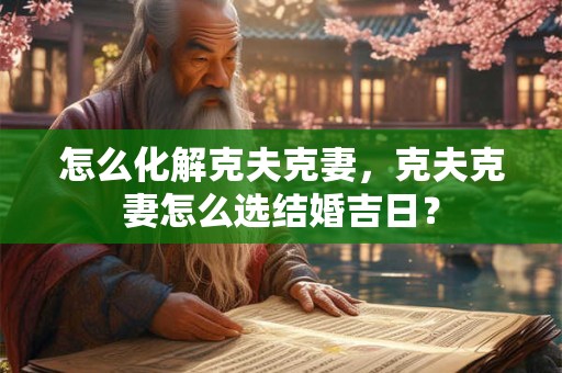 怎么化解克夫克妻,克夫克妻怎么选结婚吉日? 怎么化解克夫克妻,克夫克妻怎么选结婚吉日?