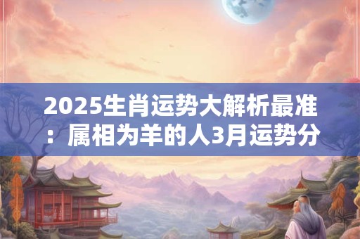 2025生肖运势大解析最准：属相为羊的人3月运势分析