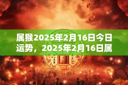 属猴2025年2月16日今日运势，2025年2月16日属猴人运势