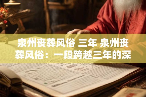 泉州丧葬风俗 三年 泉州丧葬风俗：一段跨越三年的深刻记忆