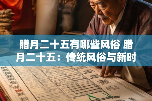 腊月二十五有哪些风俗 腊月二十五：传统风俗与新时代的融合