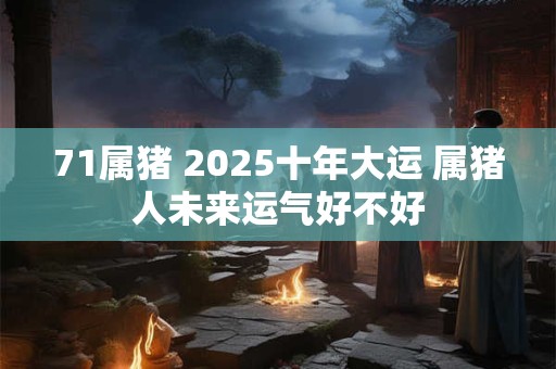 71属猪 2025十年大运 属猪人未来运气好不好