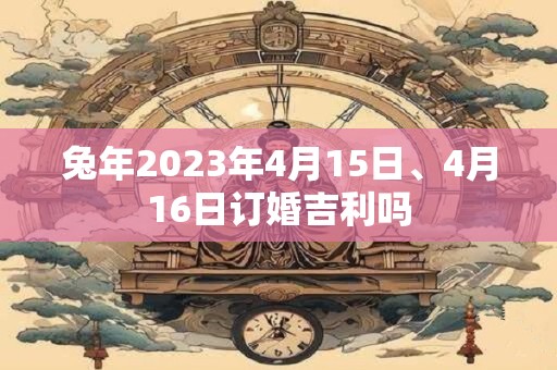 兔年2023年4月15日、4月16日订婚吉利吗