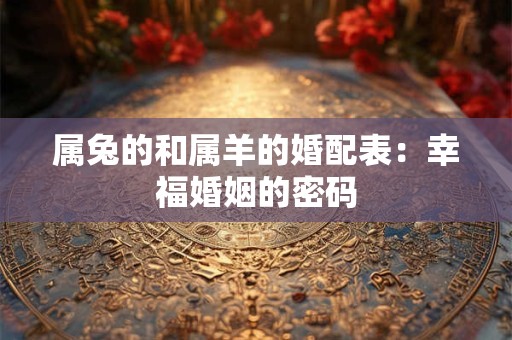 属兔的和属羊的婚配表：幸福婚姻的密码