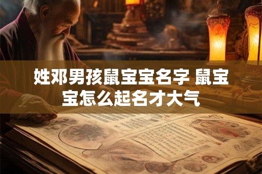 姓邓男孩鼠宝宝名字 鼠宝宝怎么起名才大气