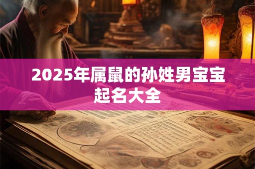 2025年属鼠的孙姓男宝宝起名大全