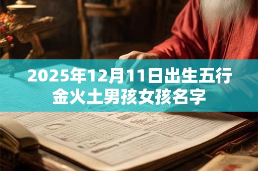 2025年12月11日出生五行金火土男孩女孩名字