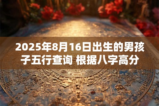 2025年8月16日出生的男孩子五行查询 根据八字高分起名