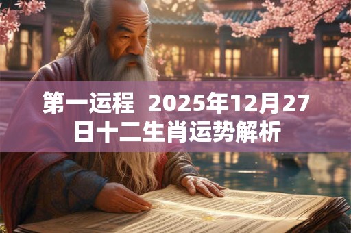 第一运程  2025年12月27日十二生肖运势解析