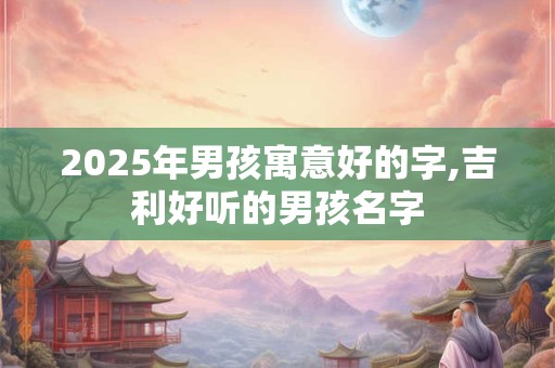 2025年男孩寓意好的字,吉利好听的男孩名字
