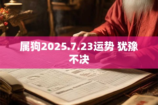 属狗2025.7.23运势 犹豫不决