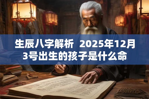 生辰八字解析  2025年12月3号出生的孩子是什么命