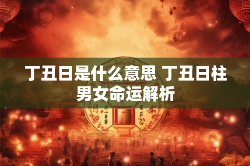丁丑日是什么意思 丁丑日柱男女命运解析