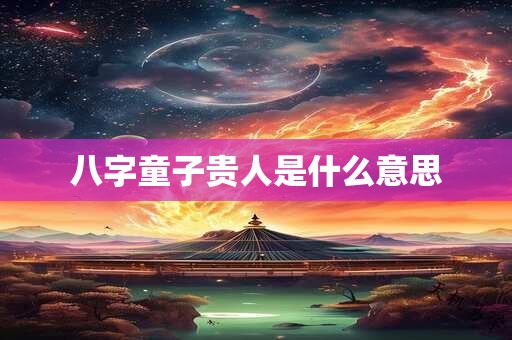 八字童子贵人是什么意思