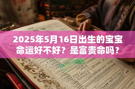 2026年5月16日出生的宝宝命运好不好？是富贵命吗？
