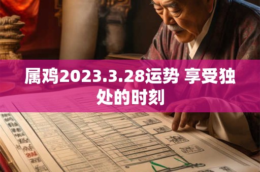 属鸡2023.3.28运势 享受独处的时刻